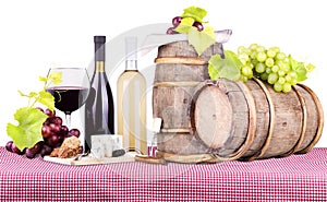 Picnic with wine and food