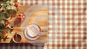 picnic wooden board holiday top view