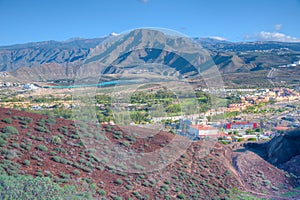 Pico de Teide viewed behind montana Chayofita at Tenerife, Canary islands, Spain photo