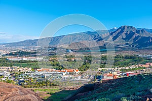 Pico de Teide viewed behind montana Chayofita at Tenerife, Canary islands, Spain photo