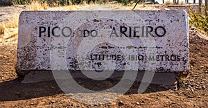 Pico Do Ariero Mountains Sign