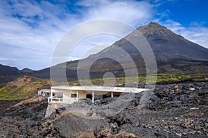 Pico do Fogo and destroyed village, Cha das Caldeiras, Cape Verde