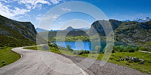 Picos de Europa Enol lake in Asturias Spain