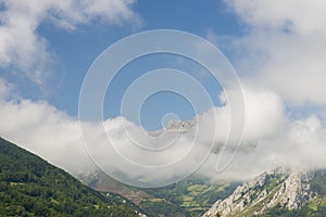 The Picos de Europa is a mountain massif located in northern Spain that belongs to the central part of the Cantabrian mountain photo