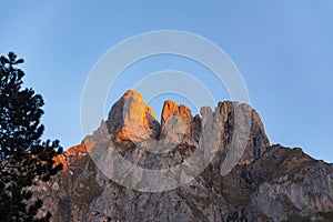 Picos de Europa mountains next to Fuente De village Cantabria Spain.