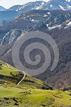 Picos de Europa mountains next to Fuente De village Cantabria Spain.