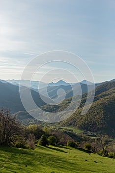 Picos de Europa mountains next to Fuente De village Cantabria Spain.