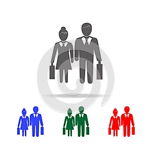 Pictogram of a businessman and a businesswoman icon. Elements of human resource in multi colored icons. Business, human resource s