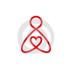Pictogram of a human figure with a heart. The icon of the donor, a volunteer philanthropist.