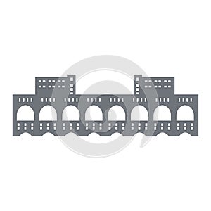 Pictogram of a hydroelectric power station on the Volkhov River, Russia. Leningrad Region