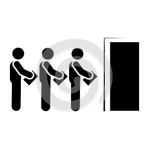 Pictogram of interview, job, jobless, line icon