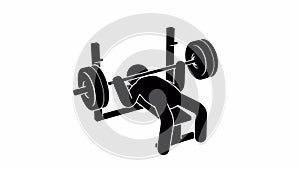 Pictogram man bench press