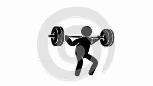 Pictogram man squats with barbell