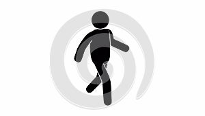 Pictogram man walks stealthily, stepping carefully like a thief