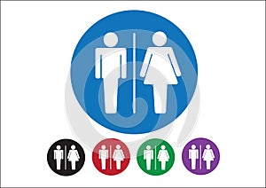 Pictogram Man Woman Sign icons, toilet sign or restroom icon