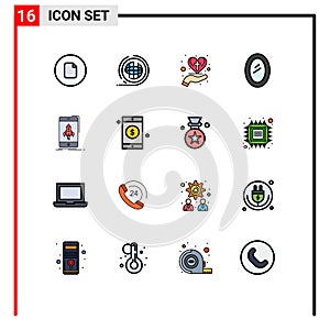 Pictogram Set of 16 Simple Flat Color Filled Lines of household, furniture, terra, appliances, christian