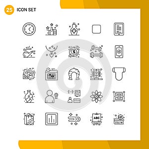 Pictogram Set of 25 Simple Lines of pipe, hardware, water pot, coding, unchecked