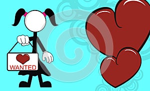 Pictograms love stick girl background8