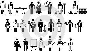 Pictograms of workers photo