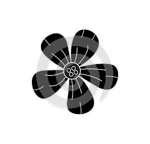 Pictograph of flower for icon, logo and identity designs with white background