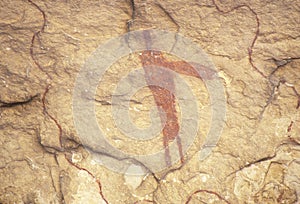 Pictograph rock art at Seminole State Historical Park, TX photo