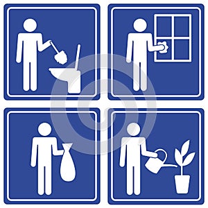 Pictograph - various chores, male