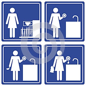 Pictograph - washing dishes