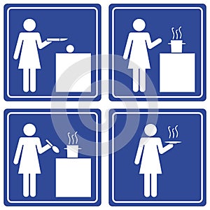 Pictograph - woman cooking photo