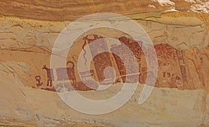 Pictographs on a Desert Canyon Wall