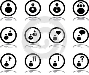 Pictographs of people in circle