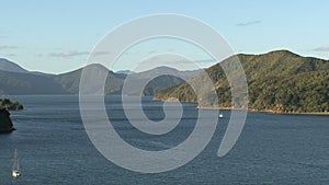 Picton view from the harbor, New-Zealand