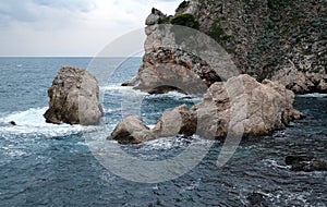 Pictorial blue Adriatic sea in Dubrovnik