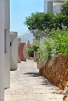Pictorial greek street. Crete, Greece