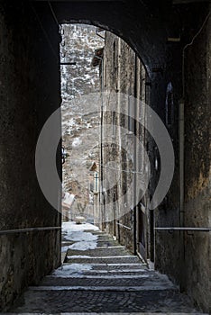 Pictorial old streets of the Italian villages of Scanno