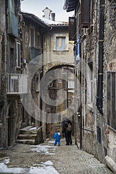 Pictorial old streets of the Italian villages of Scanno