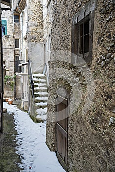 Pictorial old streets of the Italian villages of Scanno