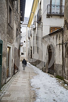 Pictorial old streets of the Italian villages of Scanno