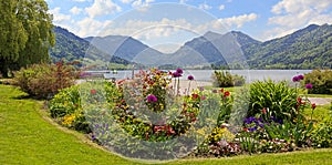 Pictorial seafront schliersee, bavarian alps