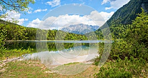 Pictorial spring landscape lake Ferchensee, near Mittenwald