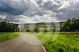 Pictorial view of a train bridge in Germany