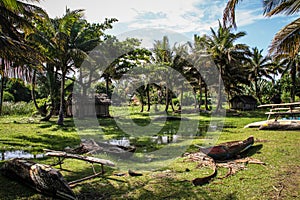 Pictural fishermen houses, Mahavelona commonly called Foulpointe, Toamasina, Madagascar