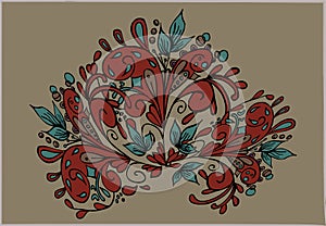 Vector illustration with ornament abstract fugures.