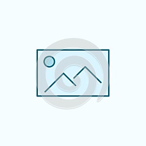 picture 2 colored line icon. Simple colored element illustration. picture outline symbol design from web icons set on blue