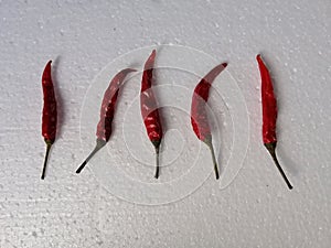Picture of 5 dried red chillies
