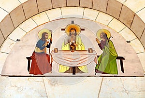 Picture above the door of Latrun Trappist Monastery