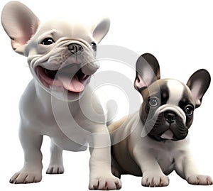 Picture of an adorable French bulldog. AI-Generated.