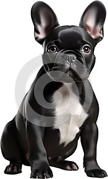 Picture of an adorable French bulldog. AI-Generated.