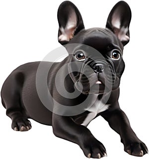 Picture of an adorable French bulldog. AI-Generated.