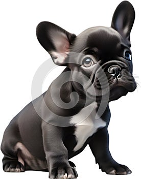 Picture of an adorable French bulldog. AI-Generated.