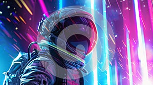 Picture of astronaut, cuberpunk style, ai generated